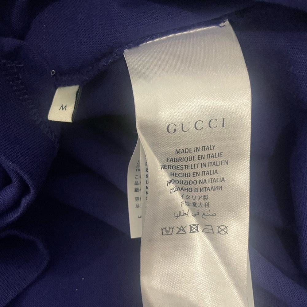 Gucci Mens Rugby Blue Polo Logo Long Sleeve T Shirt Sz M - Picture 7 of 9